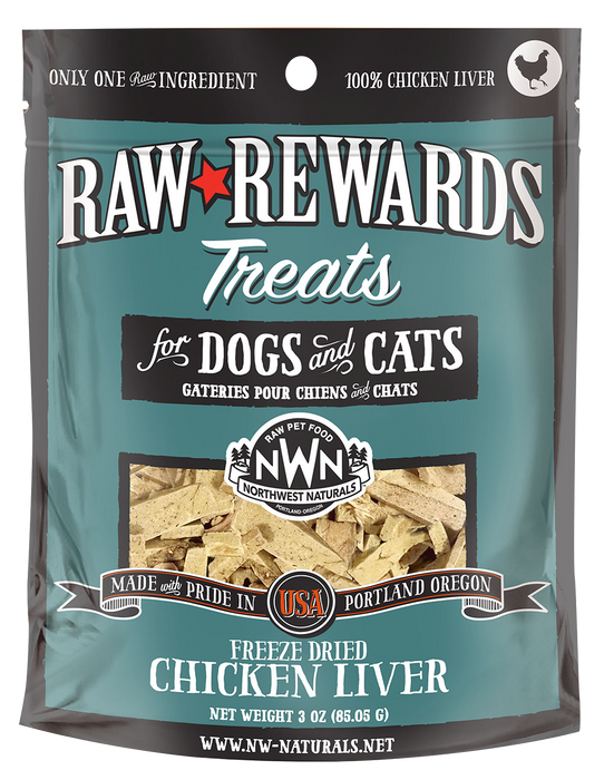 Northwest Naturals Raw Rewards Freeze-Dried Chicken Liver 3 oz.