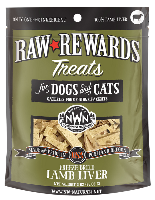 Northwest Naturals Raw Rewards Freeze-Dried Lamb Liver 3 oz.