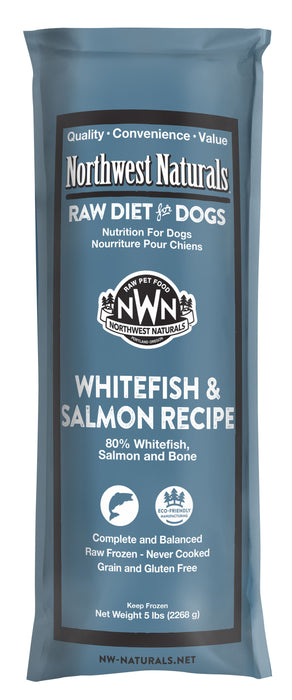 Northwest Naturals Raw Whitefish & Salmon Chub 5 lb. (Frozen)