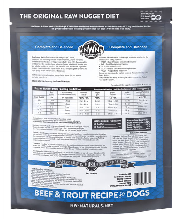 Northwest Naturals Raw Beef & Trout Nuggets (Frozen)