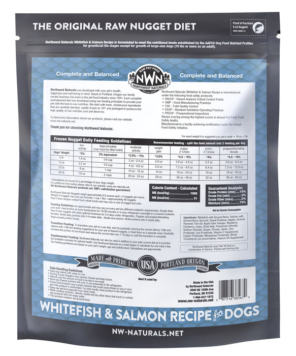 Northwest Naturals Raw Whitefish & Salmon Nuggets (Frozen)