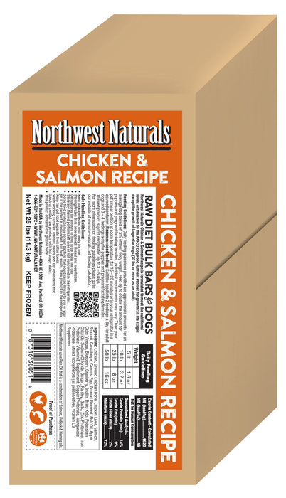 Northwest Naturals Raw Chicken & Salmon Bulk Dinner Bars 25 lb. (Frozen)