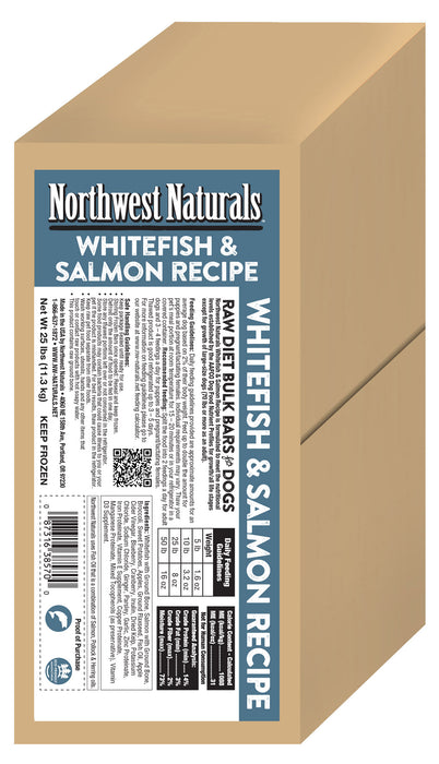 Northwest Naturals Raw Whitefish & Salmon Bulk Dinner Bars 25 lb. (Frozen)