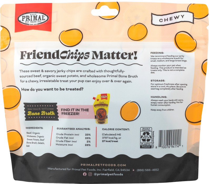Primal FriendChips Matter Beef Jerky & Bone Broth Recipe 4 oz.