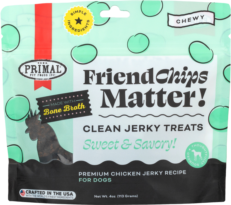 Primal FriendChips Matter Chicken Jerky & Bone Broth Recipe 4 oz.