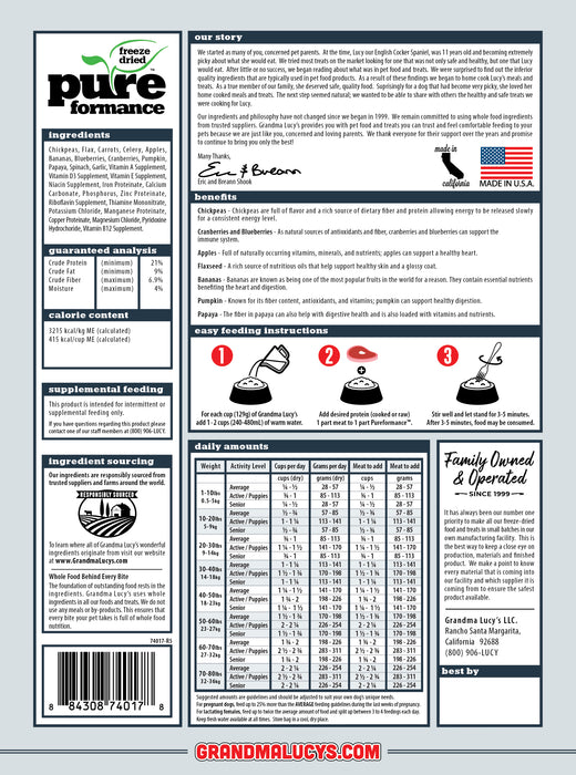 Grandma Lucy's Pureformance Pre-Mix Dog Food