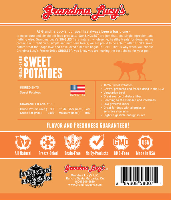 Grandma Lucy's Singles Freeze-Dried Sweet Potato 2 oz.