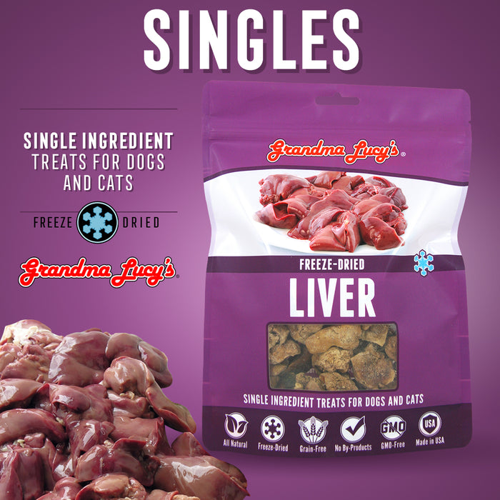 Grandma Lucy's Singles Freeze-Dried Chicken Liver 2.5 oz.