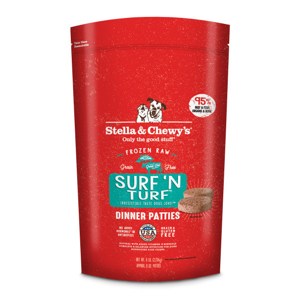 Stella & Chewy's Raw Dinner Patties Surf 'N Turf 6 lb. (Frozen)