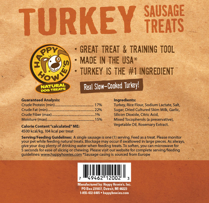 Happy Howie's Turkey Sausage Treats 4 in. Baker's Dozen