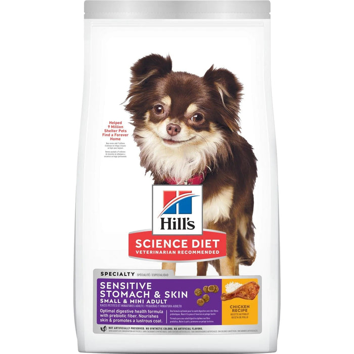 Hill's Science Diet Adult Sensitive Stomach & Skin Small & Mini Dry Dog Food, Chicken Recipe