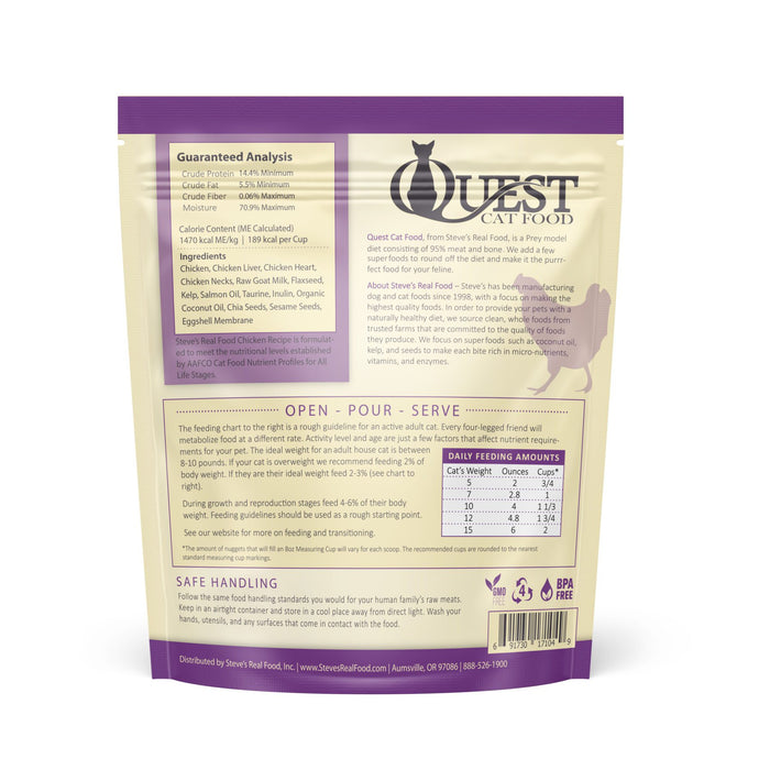 Steve's Real Food Quest Cat Food Chicken 2 lb. (Frozen)